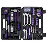 Cartman 148-Piece Automotive and Household Tool Set Perfect for Car Enthusiasts and DIY Home Repairs Purple