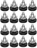 Adjustable Furniture Leveling Feet, 16 Pack, 1/4” Threaded Leg Levelers for Table/Desk/Chair/Cabinet/Dresser/Outdoor Furniture/Patio Furniture, Height Extender, Screw on/in Adjuster