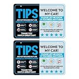 Driver Rating Sign for Rideshare – 9×6 Inch Pack of 2 | “Welcome to My Car” + “Thank You for Riding” | Waterproof PVC Uber and Lyft Sign for Car | Rideshare Accessories for Drivers