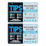 Driver Rating Sign for Rideshare – 9×6 Inch Pack of 2 | “Welcome to My Car” + “Thank You for Riding” | Waterproof PVC Uber and Lyft Sign for Car | Rideshare Accessories for Drivers