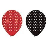 Ladybug Fancy Black and Red with White Polka Dot Balloons (6ct) by Creative Converting