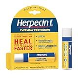 Herpecin L Lip Balm Stick; Cold Sore Sun & Fever Blisters and Chapped Lips Relief Lip Balm with SPF30, Lemon Balm, and Lysine, 0.1oz