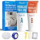 Tub Repair Kit White, Tub Chip and Bathtub Repair Kit for Enamel, Fiberglass, Acrylic, Porcelain, Patch and Repairs Chips, Crack, Scratches, Rust, Holes on Tubs, Toilet, Sink, Shower, Tray in Bathroom