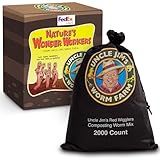 Uncle Jim's Worm Farm 2000 Count Red Wiggler Composting Worms Mix for Garden Soil or Fishing | Starter Pack of Compost Worms Improves Soil Structure and Quality for Healthier Gardens