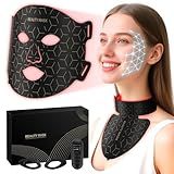 Verfubo Red Light Therapy for Face & Neck, Red Light Mask with 850nm NIR, 7-1 Colors LED Light Therapy mask, Rechargeable LED Face & Neck Mask for Anti-Aging, Skin Firming & Radiant Glow at Home