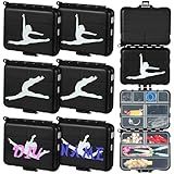 DoubleFill 6 Pcs Dance Team Gifts for Girls Bobby Pin Case Mini Hair Tie Clip Storage Box Portable Ballet Cheerleading Travel Accessories for Women Dance Lover Team