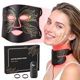 7-in-1 Red Light Therapy for Face & Neck, Skin-Friendly Silicone Red Light Therapy Mask with 324 LEDs, 5 Brightness Levels & 20 Mins Timer, Led Face Mask Light Therapy for Home & Travel