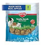 Kaytee Timothy Biscuits Baked Treat for Pet Guinea Pigs, Rabbits & Other Small Animals, Apple, 4 oz