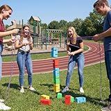 Hiboom 5 Pcs Teamwork Building Blocks Set Team Building Activities Games Set for Team Outdoor Activities Games Corporate Work Adult Office Ice Breaking Colleague Sports Day Track Field