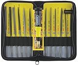 General Tools 707475 Swiss Pattern Needle File Set, 12-Piece, Black, Set of 12 and Handle