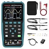 HANMATEK Handheld Digital Oscilloscope 100Mhz Bandwidth with 2 Channels HO102 3.5"TFT Mini Oscilloscope, 2 in 1 Oscilloscope and Multimeter, Backlit Screen, Auto-Calibration Function, Memory Function