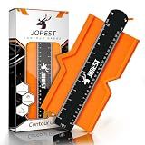 JOREST Contour Gauge with Lock (10 Inch), Gift Ideas for Men Dad Carpenter Handyman, Profile Tool with Measuring Scale for Tile Flooring, Carpet laying, Woodworking, Measuring Angle/Shape/Outline/Edge