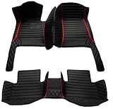 Custom Fit Car Floor Mats by SARAHS - Waterproof PU Leather Full Coverage for Most Cars, SUVs, and Trucks - Automotive Liners to Protect Vehicle Interior Floor Accessories (Black Stripe 3)