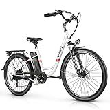 Vivi Electric Bike for Adults, 1000W Peak Ebike 26" Electric Cruiser Bike 22MPH Step Through Electric Bike with 48V Removable Battery, 7 Speed Electric City Commuter Bicycle, SGS Certified to UL2849