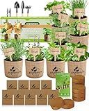 Christmas Gifts for Mom, Women, Her - 9 Herb Indoor Garden Starter Kit with Pots, Soil & Tools - Unique Birthday Gifts for Women, Housewarming Present for Wife - Grow Kitchen Windowsill Herbs