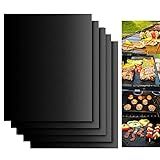 Grill Mats for Outdoor Grill, Dailyart Grill Mats Non Stick Set of 5 BBQ Grill Mat Baking Mats Teflon BBQ Grilling Accessories Reusable,Works on Gas, Charcoal, Electric Grill 15.75 x 13-Inch, Black