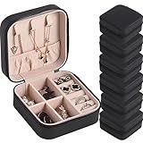 CIPIDI Travel Jewelry Case Bridesmaid Gifts Box,6 Pack Small Jewelry Box Mini Jewelry Organizer,PU Leather Portable Earring Storage Box for Women Girls Bridesmaid Proposal Gifts