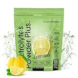 PowderVitamin Electrolytes Powder Plus Keto, Lemonade (100 Servings) 0 Sugar, No Maltodextrin,1000mg Potassium,120mg Calcium,120mg Magnesium,Organic Vitamin C,Zero Calories, Energy Hydration Powder
