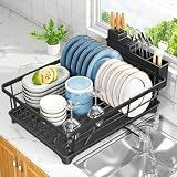 Kmiectse Dish Drying Rack for Small Kitchen Counter with Utensil Holder