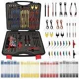 LIIAMOAR 110 Pcs Automotive Circuit Test Lead Kit, Multimeter Test Leads Kit, Electrical Test Kit, Back Probe Kit Automotive, Relay Wire Connector Kit (with Black Carrying Case), Alligator Clips