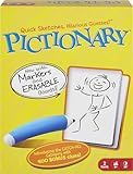 Mattel Games Pictionary Family Board Game for Kids, Adults and Game Night for 2 Teams with Erasable Markers, Boards and Sand Timer