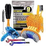 Revere 9-Piece Bike Cleaning Kit – Comprehensive Bicycle Maintenance Set with Chain Cleaners, Sprocket Scrubbers and Brushes