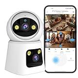 Kinnkall 4MP Dual Lens Indoor Security Camera, 360° Pan/Tilt Baby & Pet Monitor, 2.4G/5G WiFi, Motion Tracking, 24/7 Cloud/SD, 2-Way Audio, Works with Mobile App & PCs
