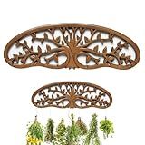 ZHIYUEJING Rustic Pine Wood Herb Drying Rack Hanging with Floral Patterns, Artistic Tree Design for Kitchen Witches, Homesteading Supplies, Space-Saving Herb & Flower Dryer, Gardener Gifts Option