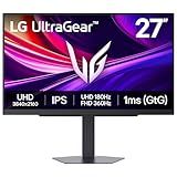 LG 27G810A-B 27-inch Ultragear 4K UHD (3840 x 2160) IPS Gaming Monitor, Dual Mode UHD 180Hz or FHD 360Hz, 1ms, NVIDIA G-Sync, AMD FreeSync Premium, VESA DisplayHDR 400, HDMI 2.1, Black
