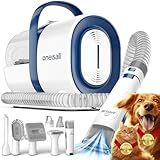 oneisall Dog Hair Vacuum & Dog Grooming Kit, Pet Grooming Vacuum with Pet Clipper Nail Grinder, 1.5L Dust Cup Dog Brush Vacuum with 7 Pet Grooming Tools for Shedding Pet Hair, Home Cleaning (Blue)