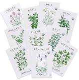 Sereniseed Certified Organic Herb Seeds 10-Pack | Non-GMO Heirloom Variety for Indoor Outdoor Culinary Gardening Gift Kit