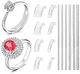 Coopache Ring Sizer Adjuster for Loose Rings, 14 Pack 14 Sizes Ring Guards, Spacers & Tighteners, Fits Bands 1 to 11mm, Invisible Design for Women Men, Insert & Spiral Ring Resizer