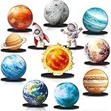 Memorywuu 12 Pcs Space Table Decorations Outer Space Centerpieces for Tables Decorations Solar System Planet Birthday Party Supplies for Two The Moon Themed Birthday Party Home