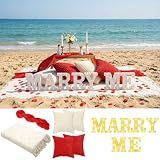 Redbaker Marry Me Light up Sign Red Proposal Kit Engagement Wedding