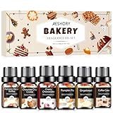 Bakery Essential Oils Set - Fragrance Oil for Diffusers for Home, Candle Making - Pumpkin Pie, Coffee Cake, Gingerbread, Cherry Cheesecake Aromatherapy Scented Oils (6x10ML)