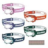 EverBrite Headlamp, 5 Pack Kids Headlamp with Red Light and Memory Function, Head Lamp for Adults and Kids with 5 Modes, Bright Headlamps for Camping, Running, Children's Day Gifts, Batteries Included
