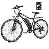 YOLOWAY 750W Powerful Electric Bike for Adults, 50Miles Long Range Removable Battery, 27.5" E Mountain Bike 3+1 Mode E-Bike with LCD Display, Shockproof Fork for City Commute & Off-Road Riding