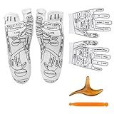 Reflexology Socks with Tools, Foot Massage Socks Set, Acupuncture Chart Foot Pressure Point Socks Special for Women, Relieves Fatigue, Stress & Improves Blood Circulation
