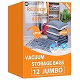 GONGSHI Vacuum Storage Bags for Clothing, 12-Pack, Jumbo