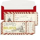Christmas Believes Train Ticket Invitations Card Vintage Believe Train Invitations with 25 Envelopes Christmas Party Fill in Blank Invites Cards Christmass Believe Ticket for Xmas Holiday (Train)