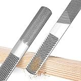 XAQISHIRE 8in 4 Way Wood Rasp File, Premium Grade High Carbon Hand File and Round Rasp, Half Round Flat & Needle Files, Multifunctional Hand File for Sharping Wood, Soft Metal, Plastic Tool - - 1PC