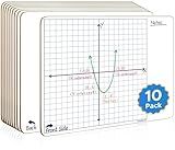 SCRIBBLEDO 10 Pack Dry Erase Graph Whiteboard 11"x14" Double Sided Dry Erase Board with Grid for Home School Classroom Kids and Students Portable Grid Board for Graphing and Geometry Coordinate Plane