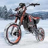 X1 Spark Electric Dirt Bike 4500W Peak, Electric Bike 50MPH, 60V 28.8Ah Battery Ebike, Up to 60 Miles, Full Suspension, 14"/12" Fat Tire Electric Motorcycle for Mountain Off-Road Teens Adults (Medium)