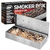 Kaluns Universal Stainless Steel Smoker Box, Gas or Charcoal Grill Smoke Box, Works with Wood Chips, add Delicious Smoked Flavor, Hinged Lid,Warp Free Grill Accessories