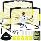 Soccer Goal, Kids Soccer Goals for Backyard Set, 2 Pack of 4x3 ft Portable Pop Up Soccer Net with Soccer Ball, Cones, Complete Training Equipment for Youth, Toddler Outdoor Sports Games