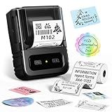Ponek M102 Label Makers - Barcode Label Printer Label Maker with 7000+ Icons 700+ Templates for Small Business, Address, Ingrediant, QR Code, Clothing, Mailing Gift Tag for Phones & PC, Black