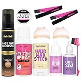 Dolahair Lace Glue Kit - Complete Set with Lace Tint Mousse, Wig Installation & Melting Spray(Medium Brown)