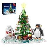 Christmas Tree - Building Toys for Kids, Boys & Girls, Ages 6+, Christmas Tree Buildings Compatible with Lego,with Polar Bear &Penguin Set, Cute Decorative Ornaments for Christmas (802 PCS)