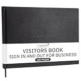 Useful Co. Visitor Log Book Hardcover Business Guest Log, Black 10 x 7.6"