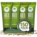 ROOTS AROMATHERAPY Travel Size Shampoo and Conditioner Supplies For Guests,Airbnb Essentials for Hosts,Mini Shampoo And Conditioner Sets,Hotel Toiletries,Air Bnb Kit For Bathroom Wash Lotion,(150 Pcs)